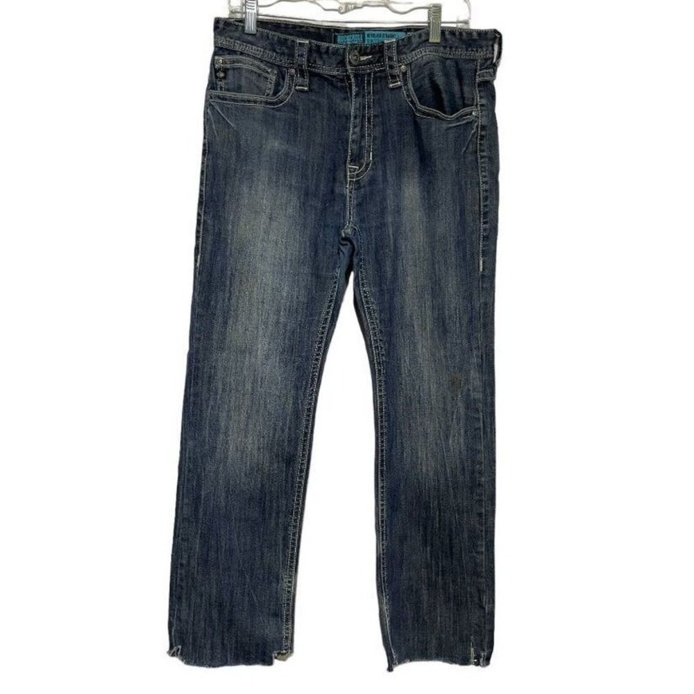 Rock & Roll Denim Revolver Straight Slim Straight Leg Jeans Dark Wash 33x30 Mens